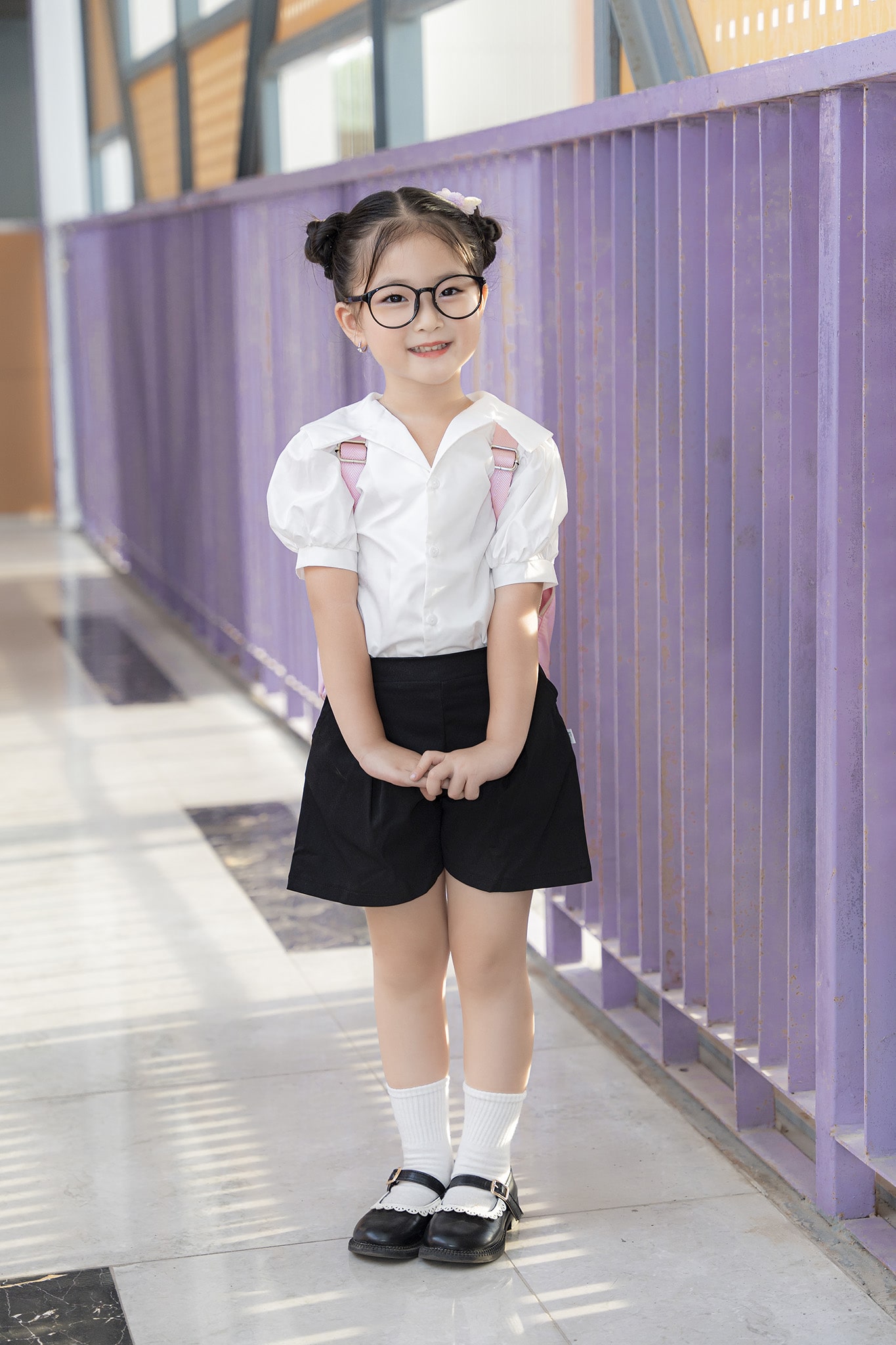 Quần short xếp ly bé gái