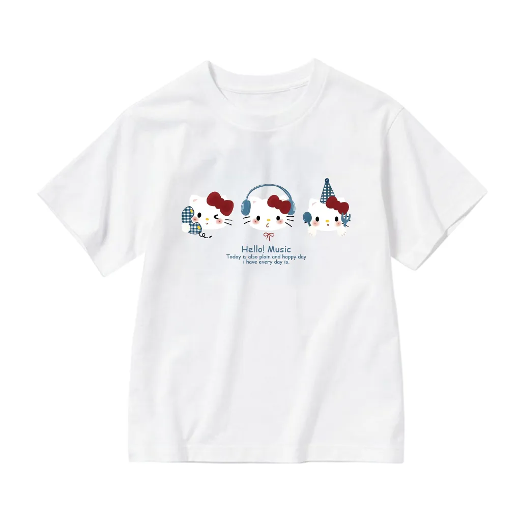 Áo thun form rộng cho bé gái Kado vải cotton co giãn 4 chiều thoáng mát Kitty dễ thương in mix 2887_thumbnail_0