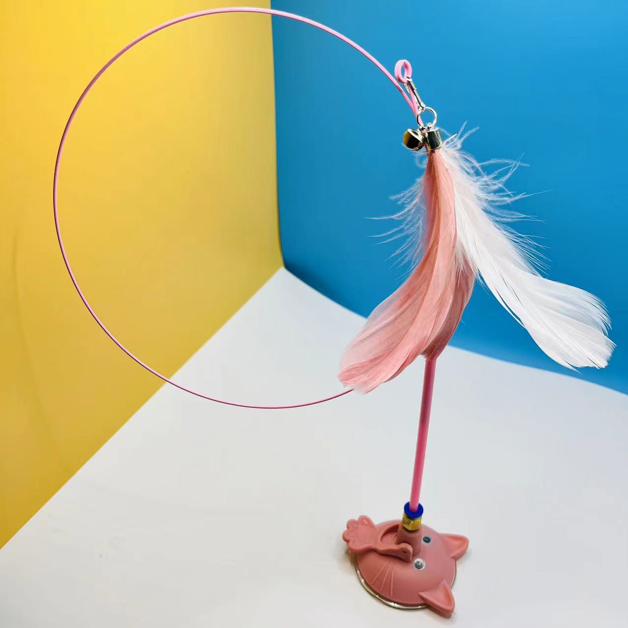 ของเล่นแท่งไม้ล่อแมวดูดสูญญากาศ - แถมฟรีขนนกทดแทน 3 ชิ้น