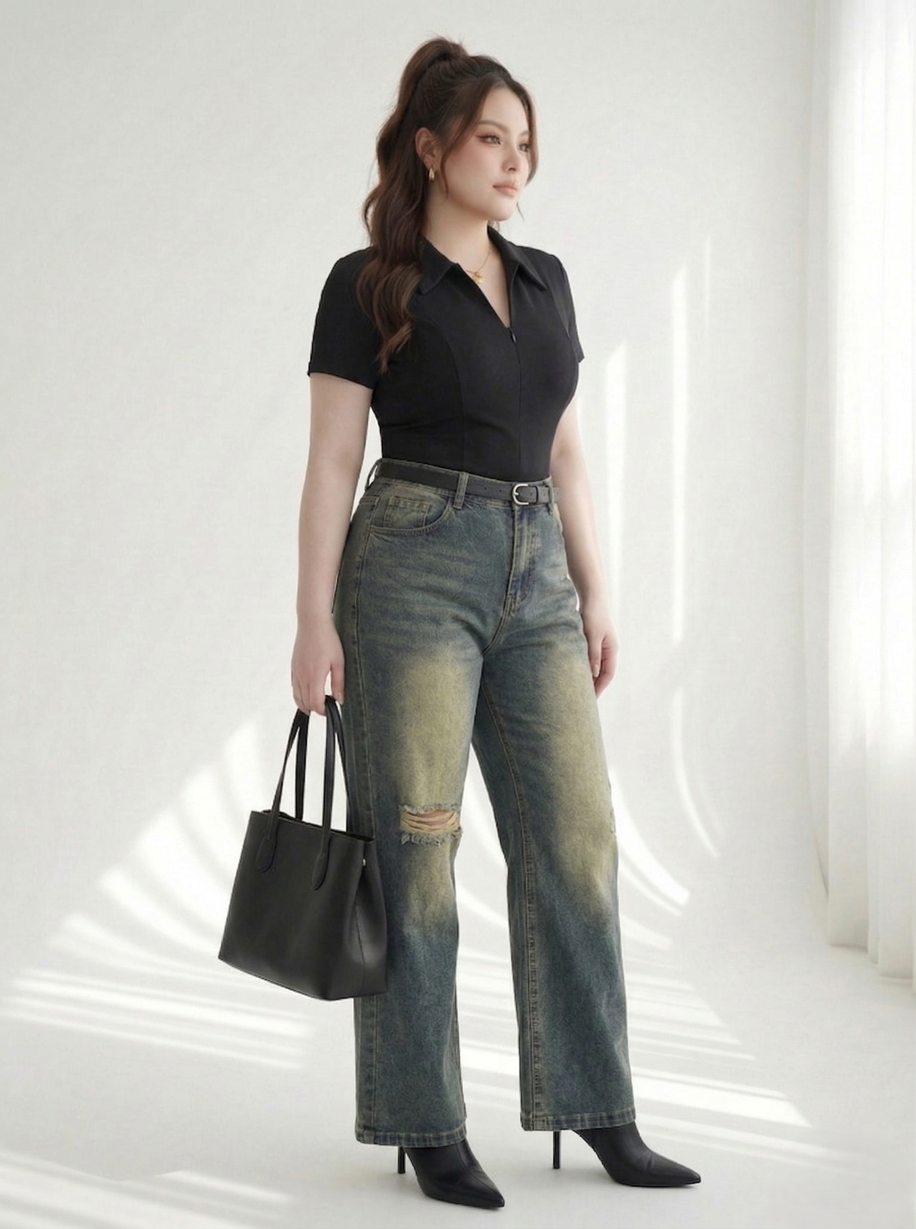 BIGSIZE NỮ- Quần jean ống loe cho nàng béo từ 55-90kg V-QJ341_thumbnail_2