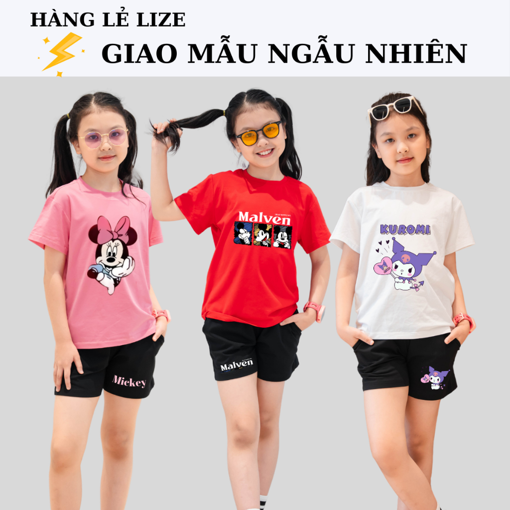Đồ bộ bé gái (áo thun + quần đùi) lẻ size GIAO MẪU NGẪU NHIÊN - LOZA XA014