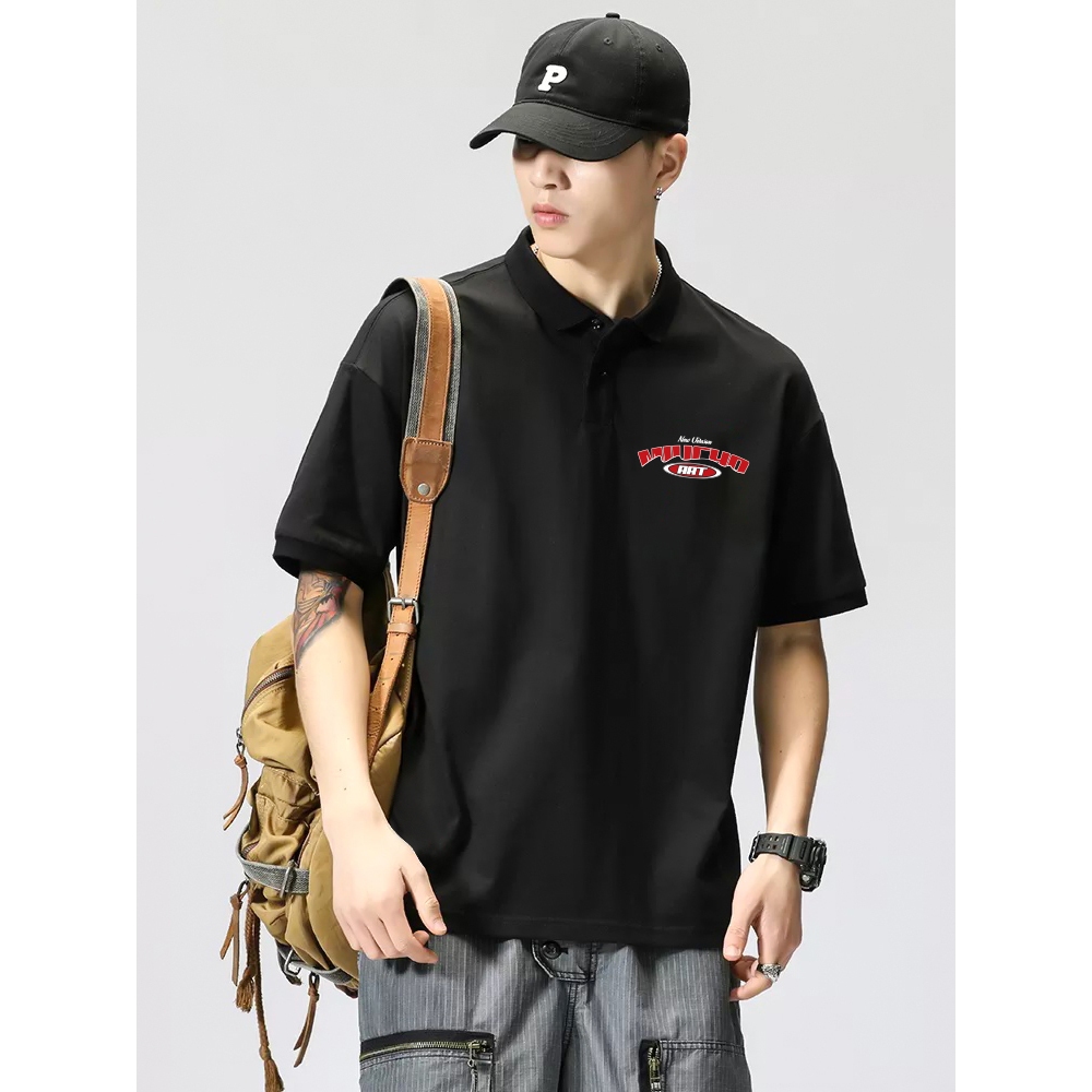 Áo polo nam form rộng PLD600 Miucho Man cotton thoáng mát in graphic_thumbnail_5