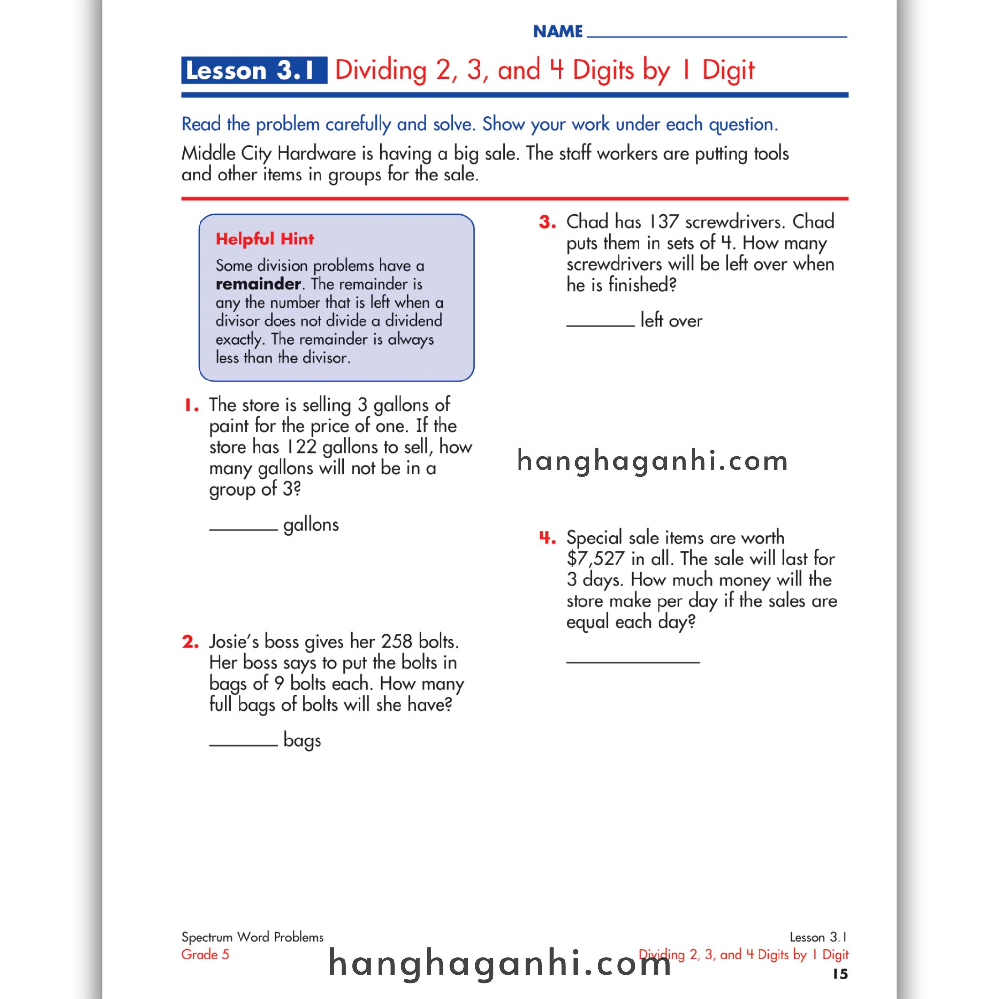 Sách Spectrum Word Problems Workbook Grade 5_thumbnail_9