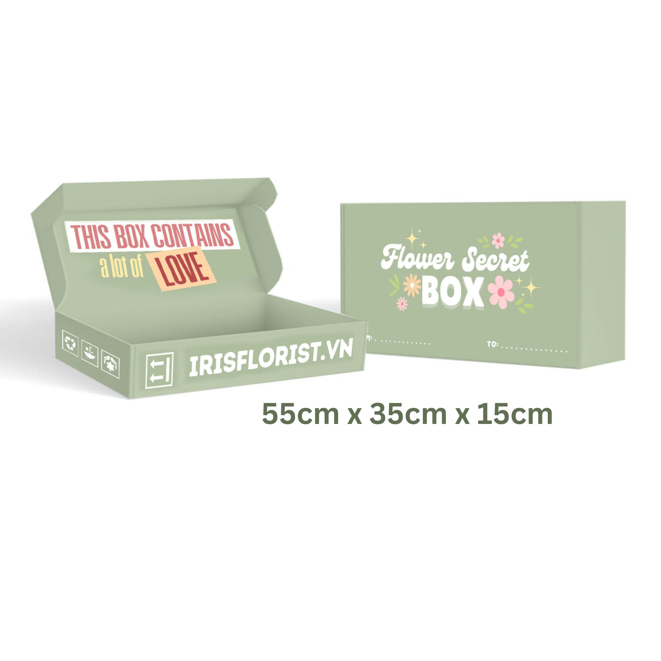 BOX CARTON - Flower Secret Box - Phù hợp các bó Size M/ M+