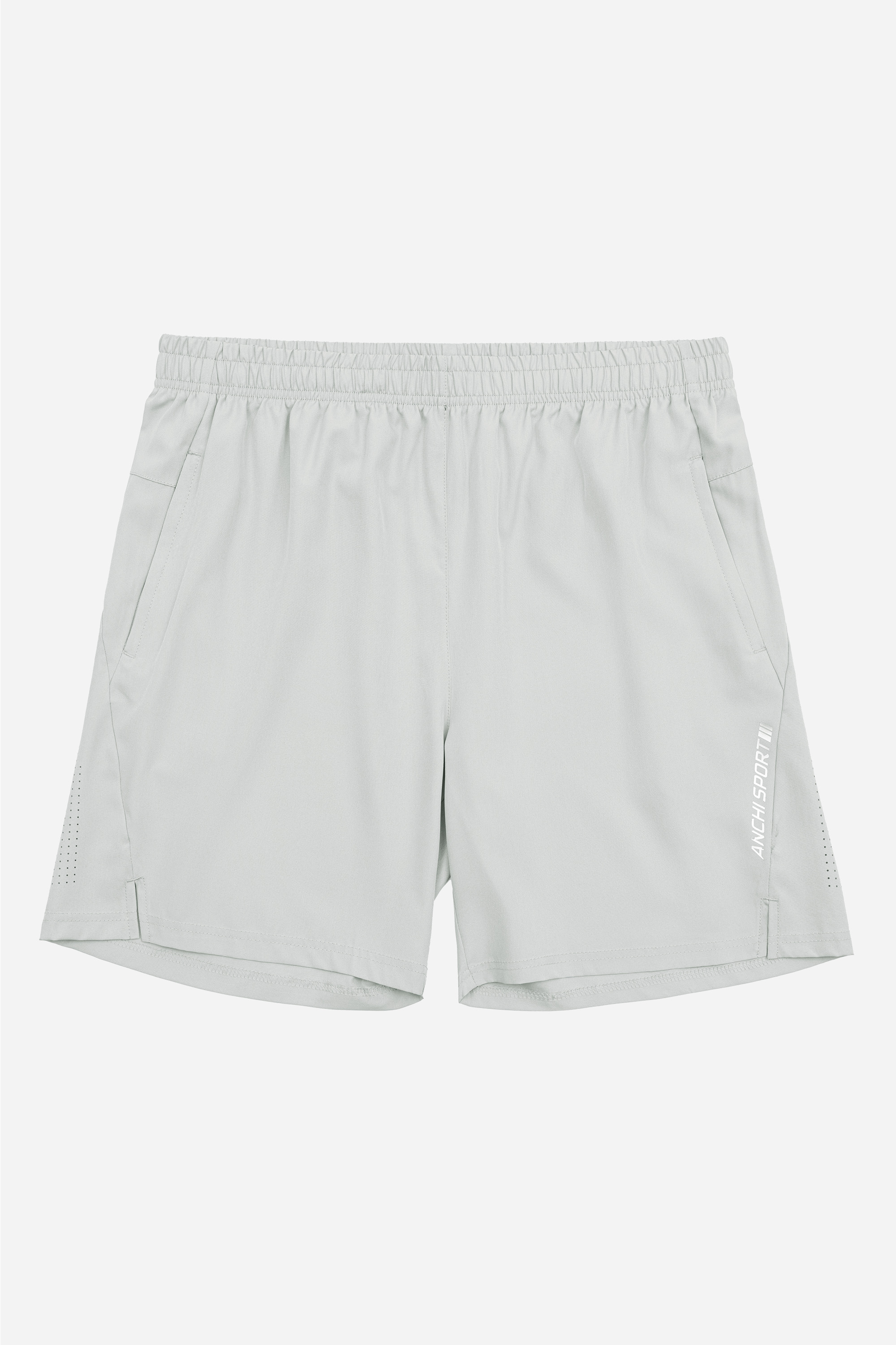 Quần Soọc Gió Thể Thao Laser Nam Trung Niên ANCHI Dáng Suông Dài Trên Gối Màu Ghi Nhạt