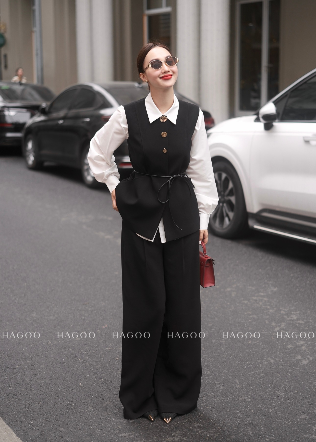 Áo Gile kèm dây da HAGOO_thumbnail_4