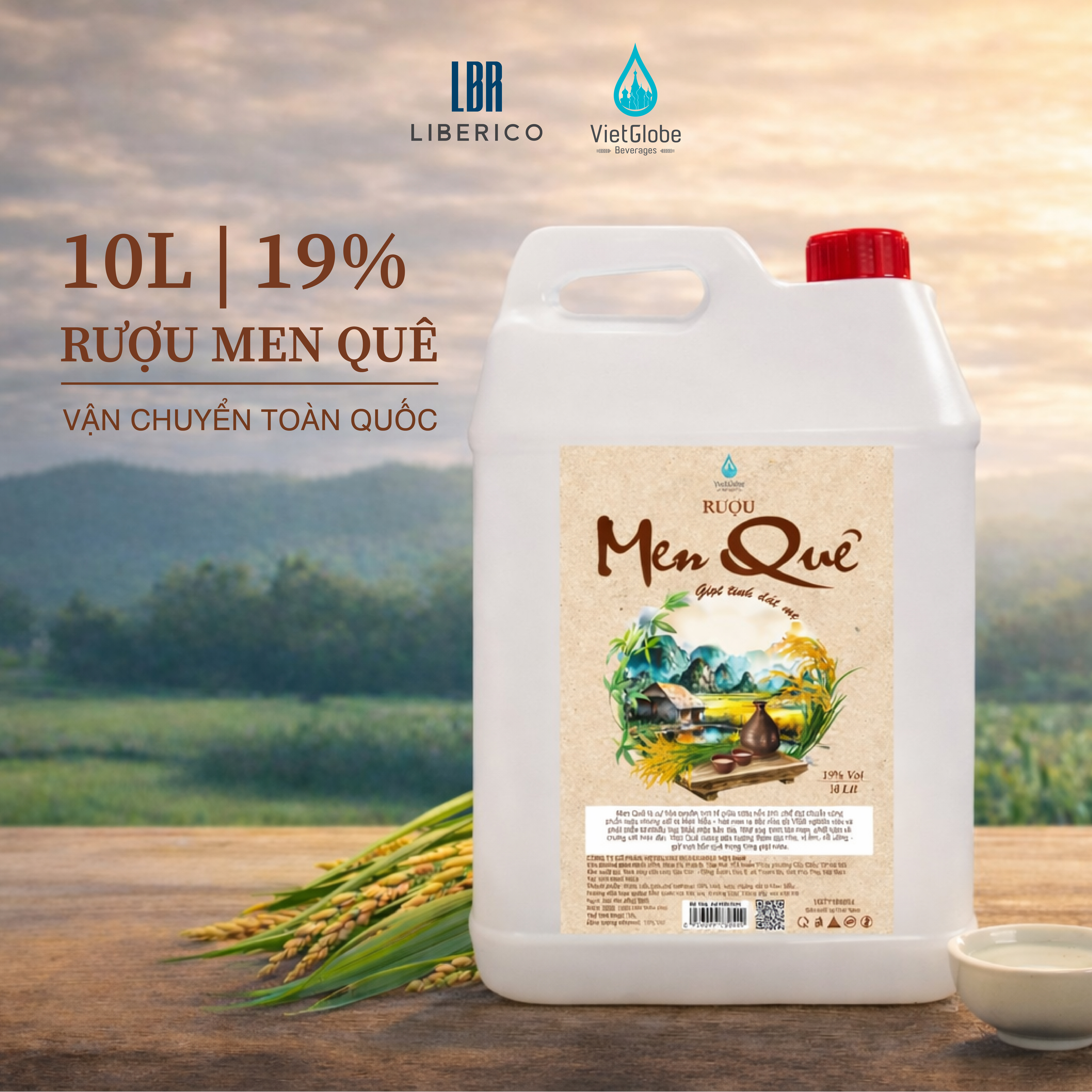 Rượu Men quê 19% Vol - can 10L