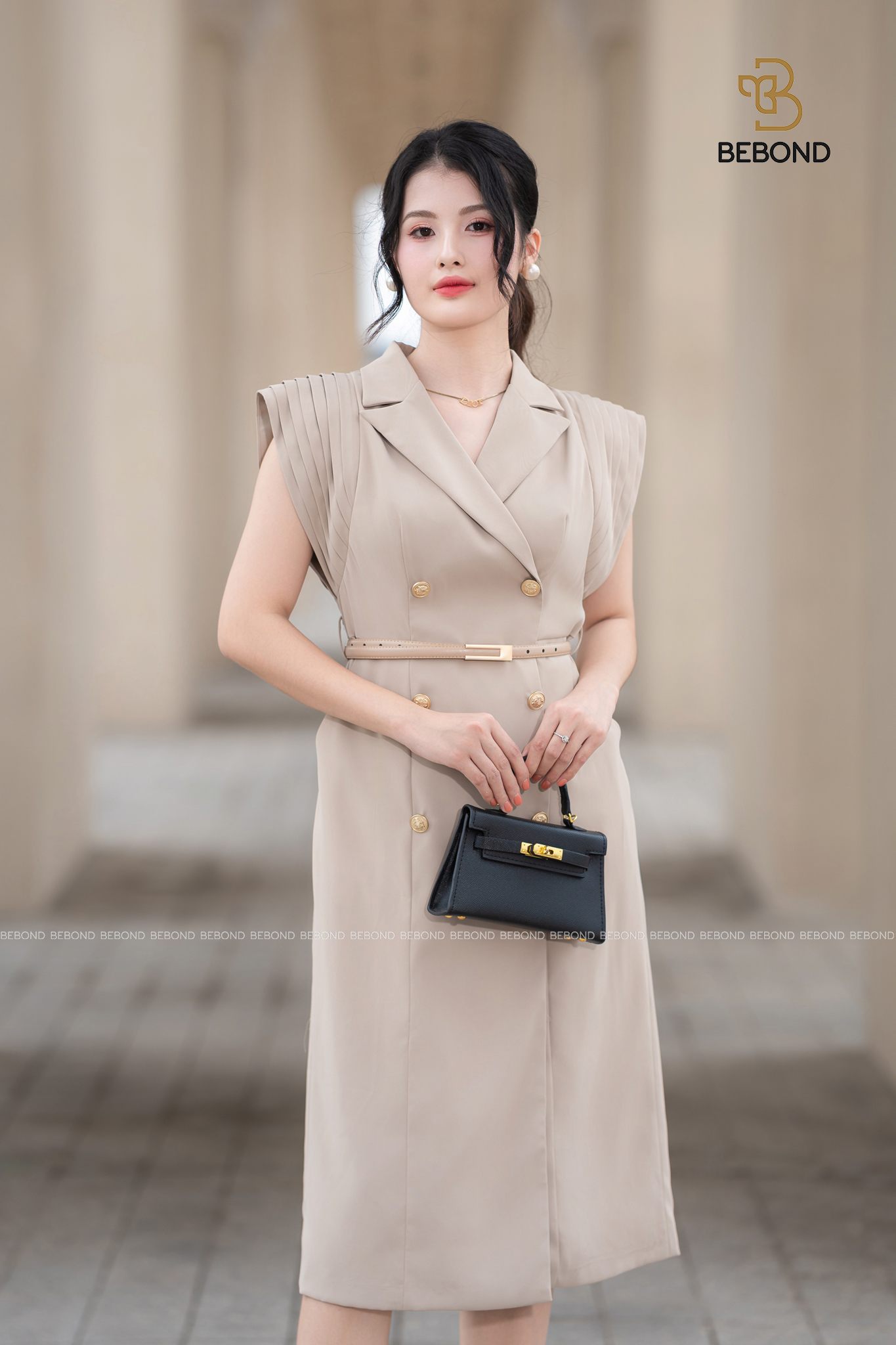 Đầm tay kiểu CLEOPATRA màu BE_thumbnail_3
