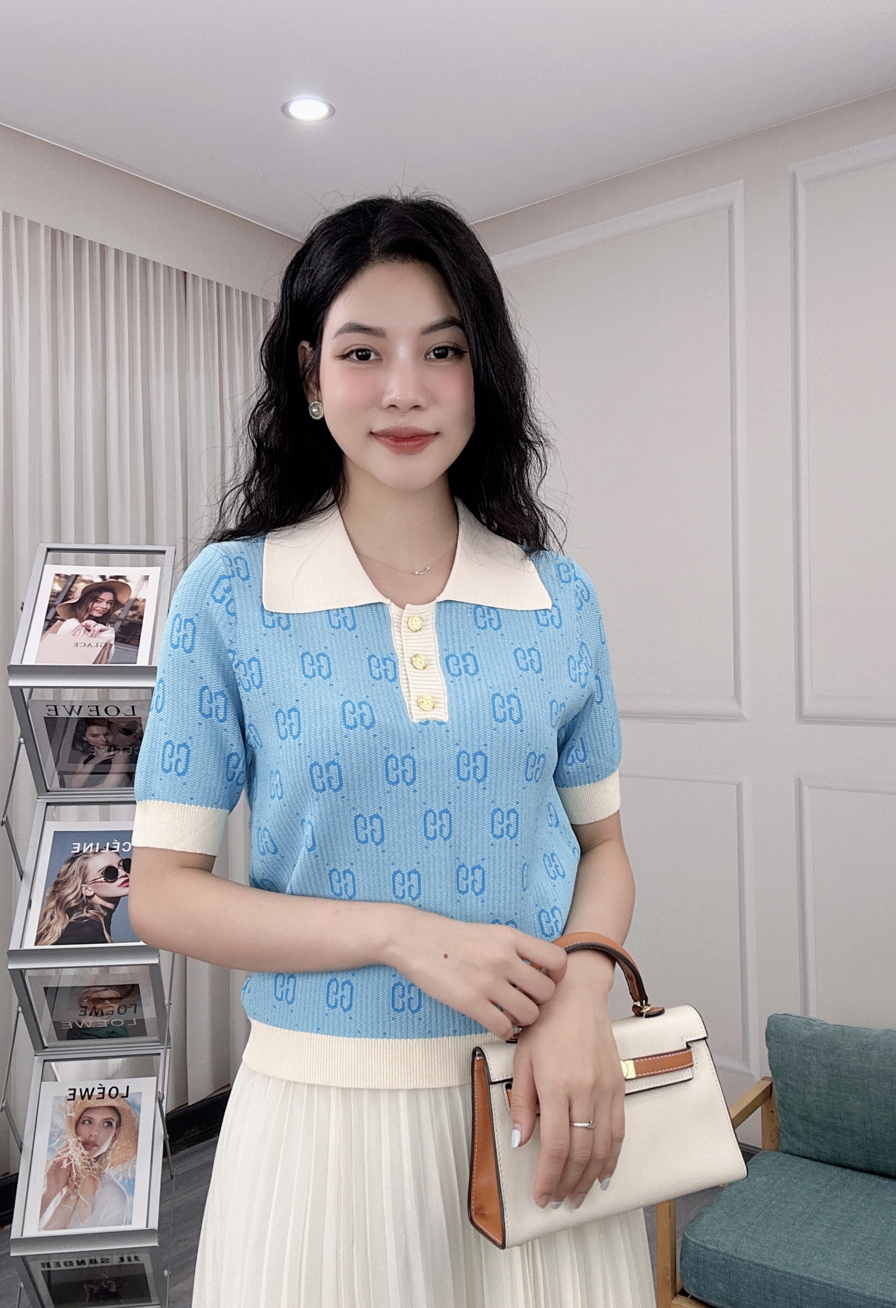 Áo Len Mongtoghi GG Kiểu Dáng Polo Hot Trend