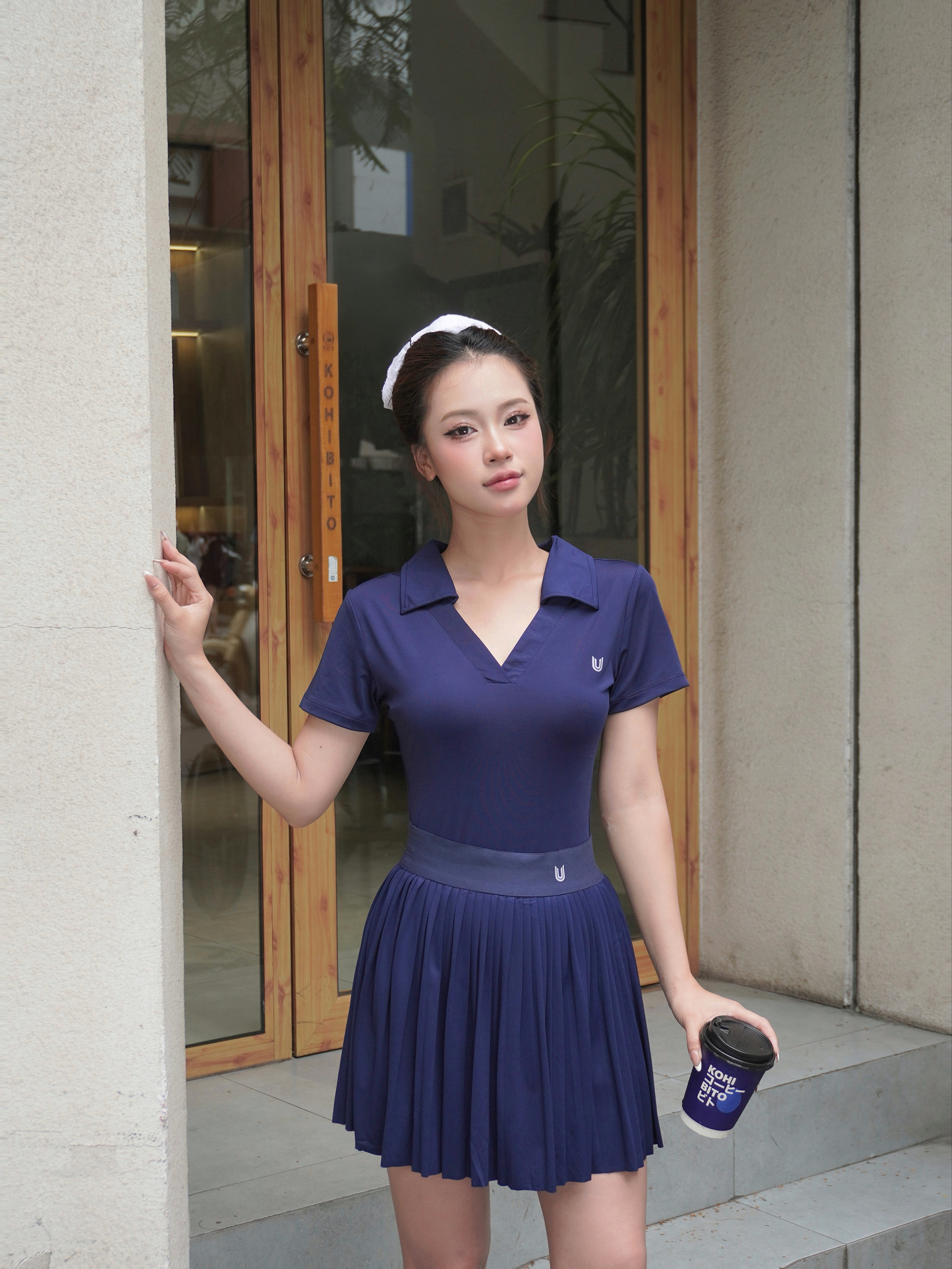 Áo Kylie Short Top màu xanh navy mix chân váy Meli Skirt màu xanh navy_thumbnail_0