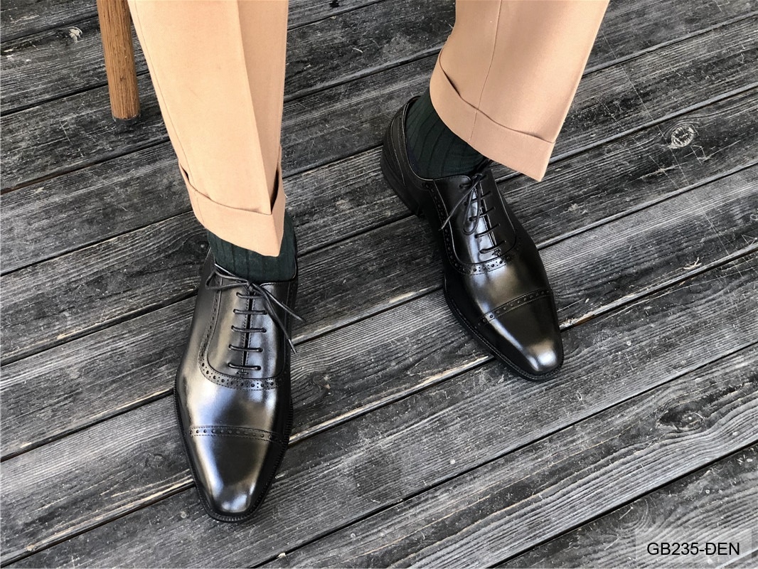 GB235 - Giày Oxford Nam Da Bò Phong Cách Anh Quốc, Thiết Kế Đục Lỗ Tinh Tế, Chống Trượt Thoáng Khí_thumbnail_3