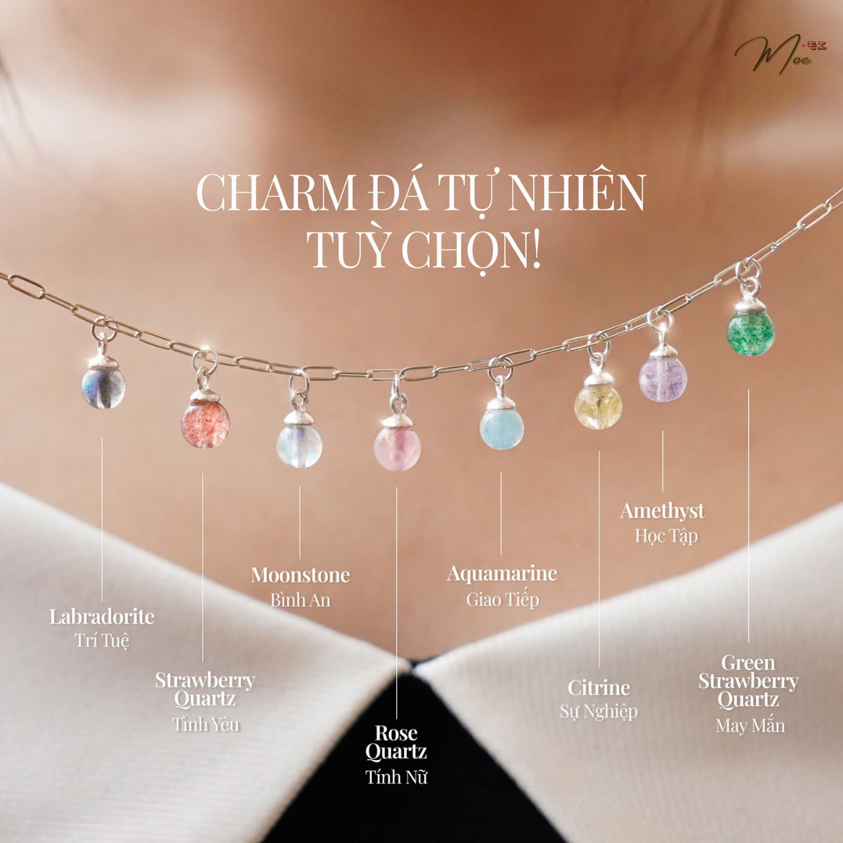 D270 - Dây chuyền safetypin nạm đá mix đá tự nhiên_thumbnail_5