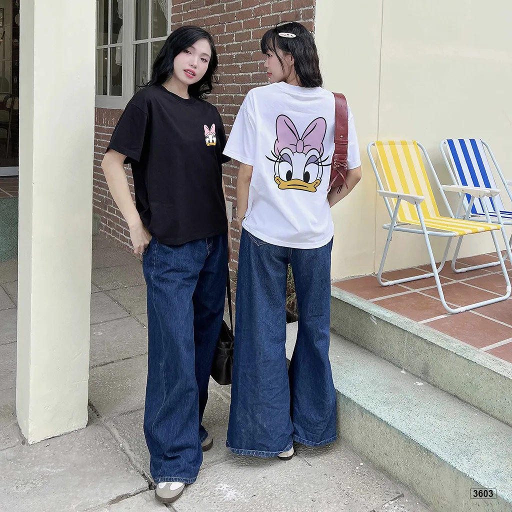 Áo thun boxy nữ hoạt hình chuột donald Miucho 3603_thumbnail_4