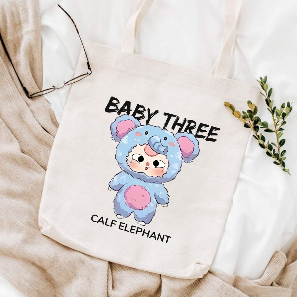 Túi tote Baby Three V3 - Túi Baby Three canvas 33x37cm có túi phụ đựng vừa A4, laptop - LOZA TOTE16_thumbnail_12