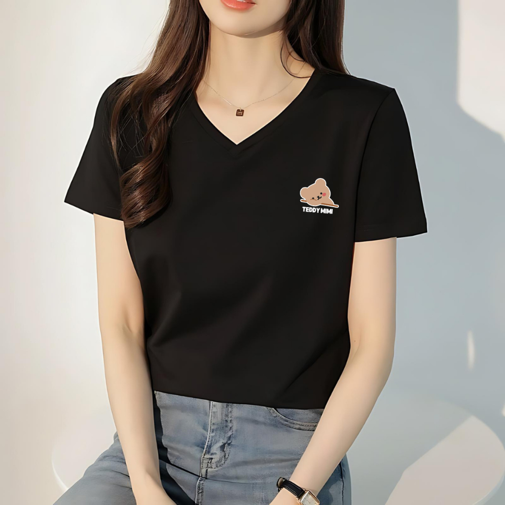 [Form Vừa] Áo phông nữ cổ tim form vừa - Áo thun LOZA cổ - G0166_thumbnail_4