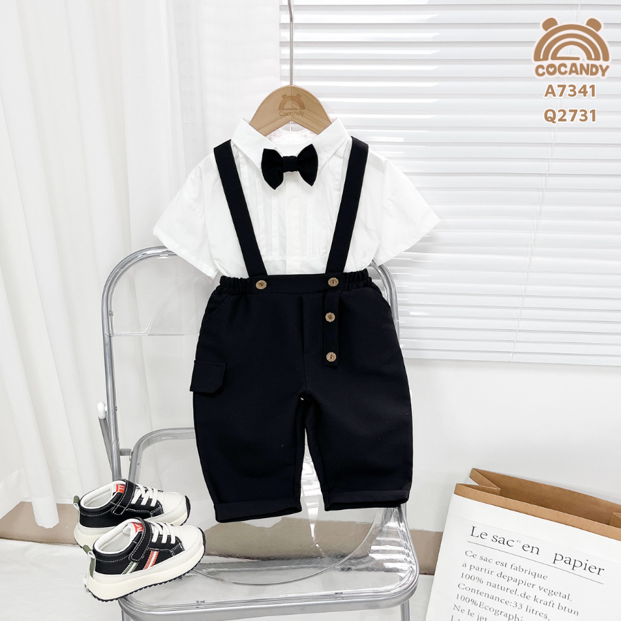 Quần dài ĐEN phối 2 quai dây kèm nơ_thumbnail_1