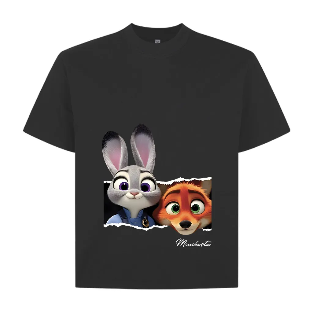 Áo thun couple form boxy Miucho Club vải cotton co giãn 2 chiều thoáng mát Judy Hopps in mix 2826_thumbnail_12