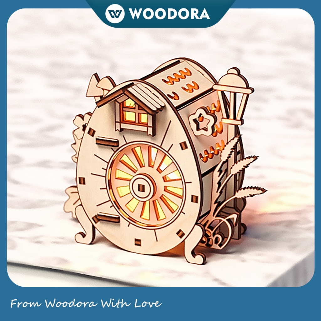 Đèn Ngủ Gỗ Hình Quả Trứng Đáng Yêu - Decor Phòng, Ánh Sáng Ấm Áp, Để Bàn