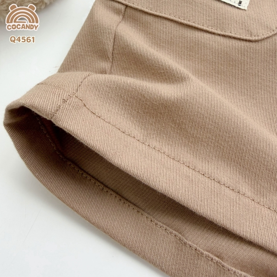 Quần cộc kaki NÂU túi ốp 2 bên phối logo_thumbnail_6