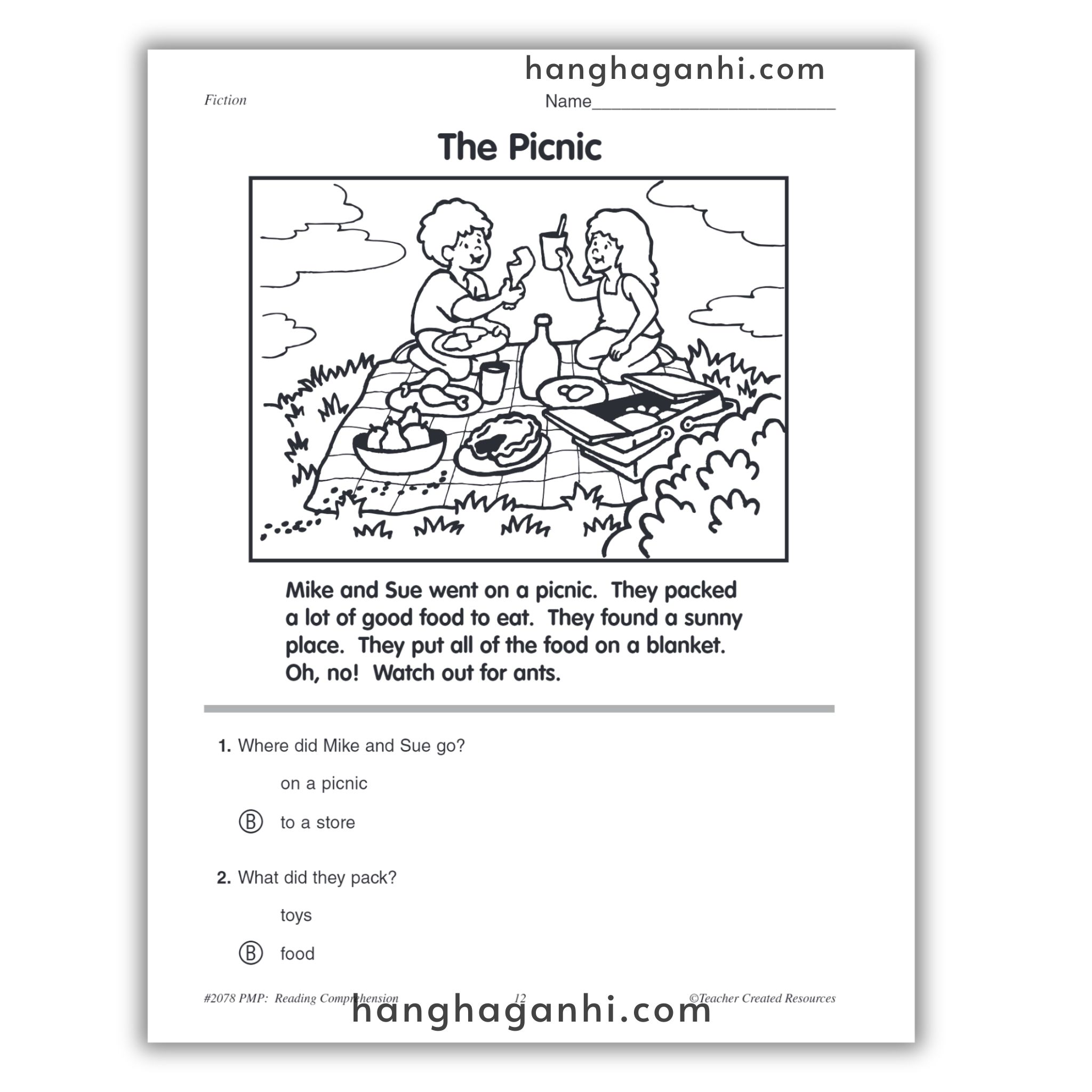 Reading Comprehension Grade K Teacher Created Resources, sách đọc hiểu lớp K_thumbnail_15