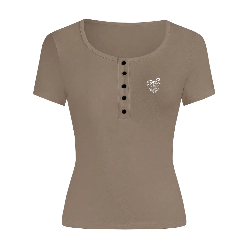 Áo thun ôm body Miucho vải visco thoáng mát tay ngắn cổ nút siêu hack dáng in artwork 2715_thumbnail_11