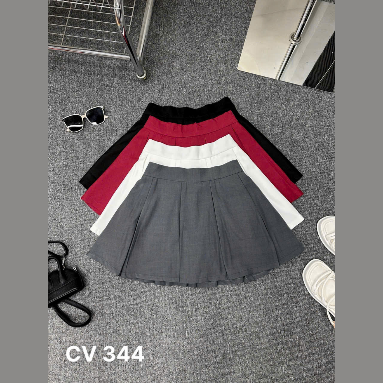 Chân váy ngắn xếp ly kiểu bigsize CV344 dành cho nàng béo mập từ 55-90kg