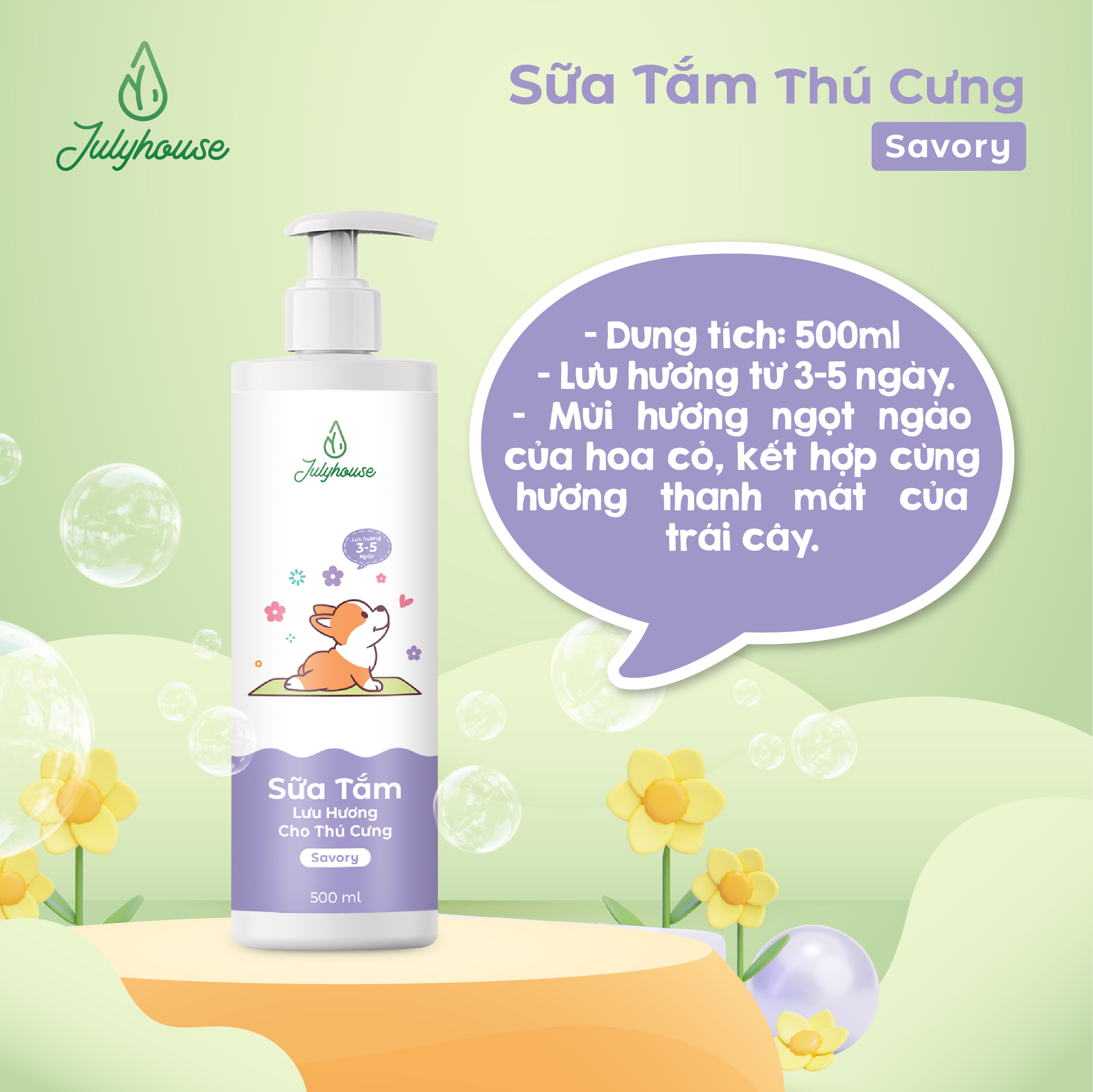 Sữa Tắm Lưu Hương Cho Thú Cưng Savory Julyhouse_thumbnail_3