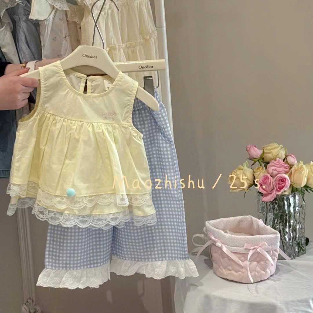 (Q49) Quần thô kẻ caro 2 màu xanh/ hồng