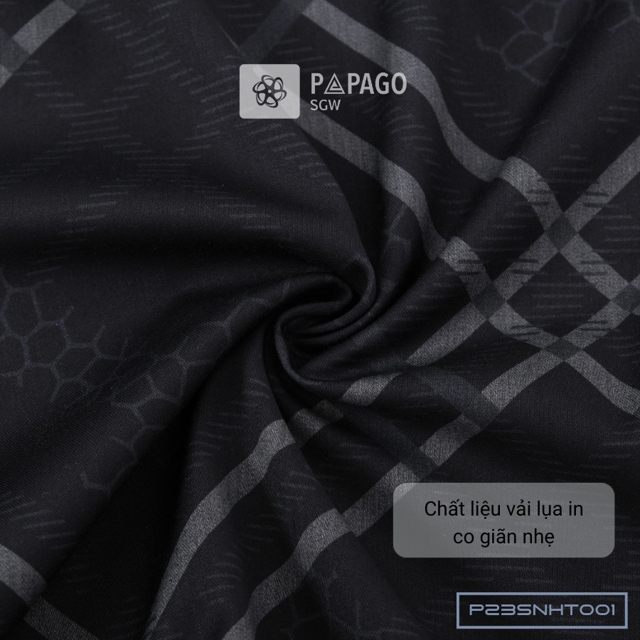 Áo sơ mi nam trung niên PAPAGO tay ngắn lai bầu vải lụa - P23SNHT001_thumbnail_6