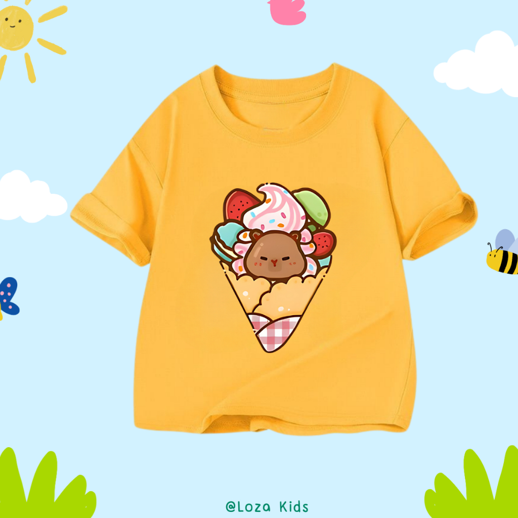 Áo thun  trẻ em in hình 'CapyBara ăn kem'- Loza Kids  AT012_thumbnail_8