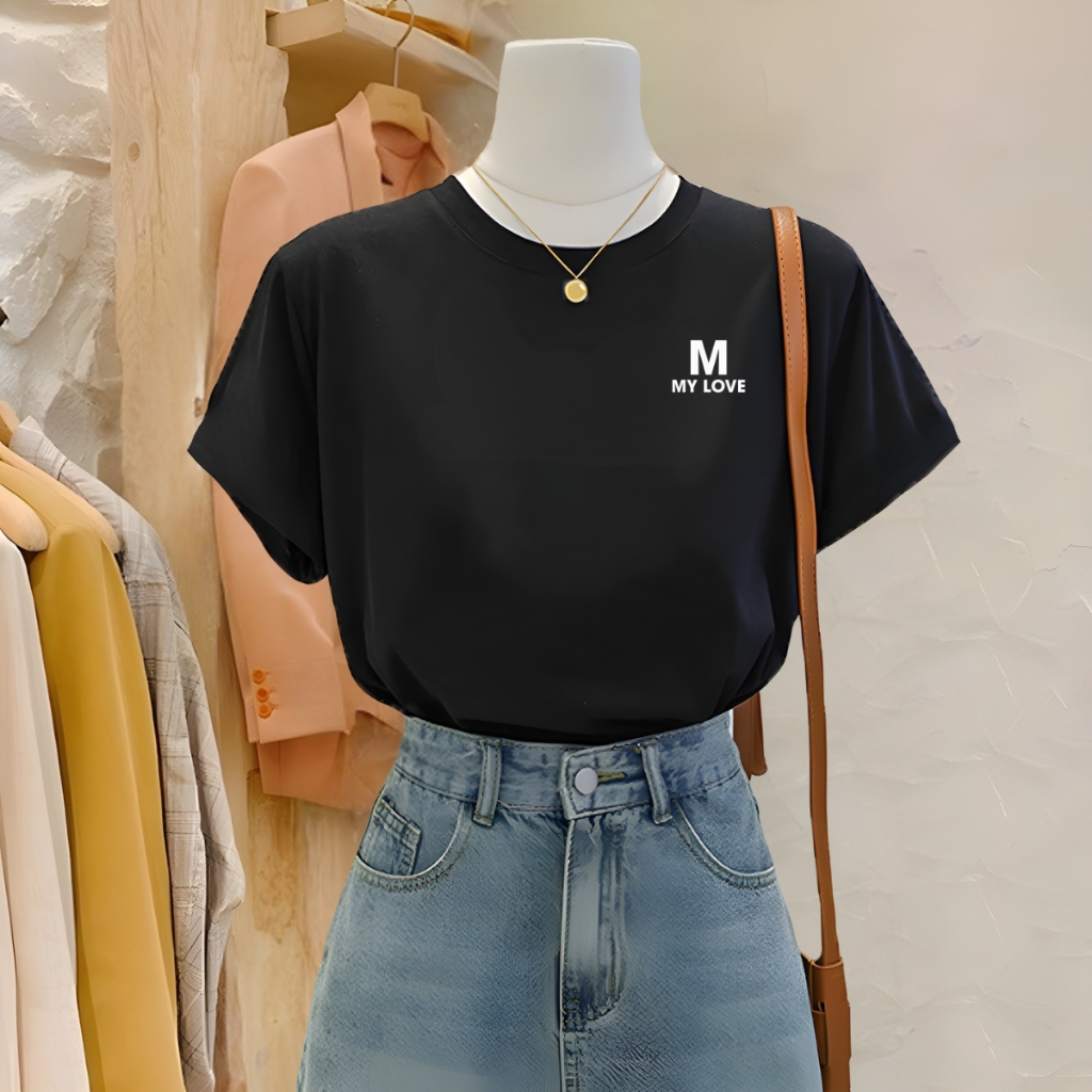 [Form Vừa] Áo phông nữ form vừa màu đen phong cách Hàn Quốc chất liệu thun 95% cotton - LOZA G0156_thumbnail_5