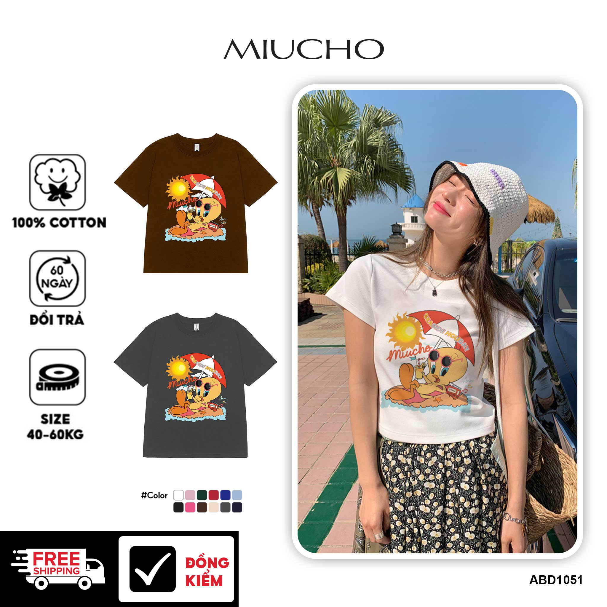 Áo thun baby tee form ôm dễ thương mùa hè ABD1051 Miucho tay ngắn Cổ tròn hotrend in artwork_thumbnail_1