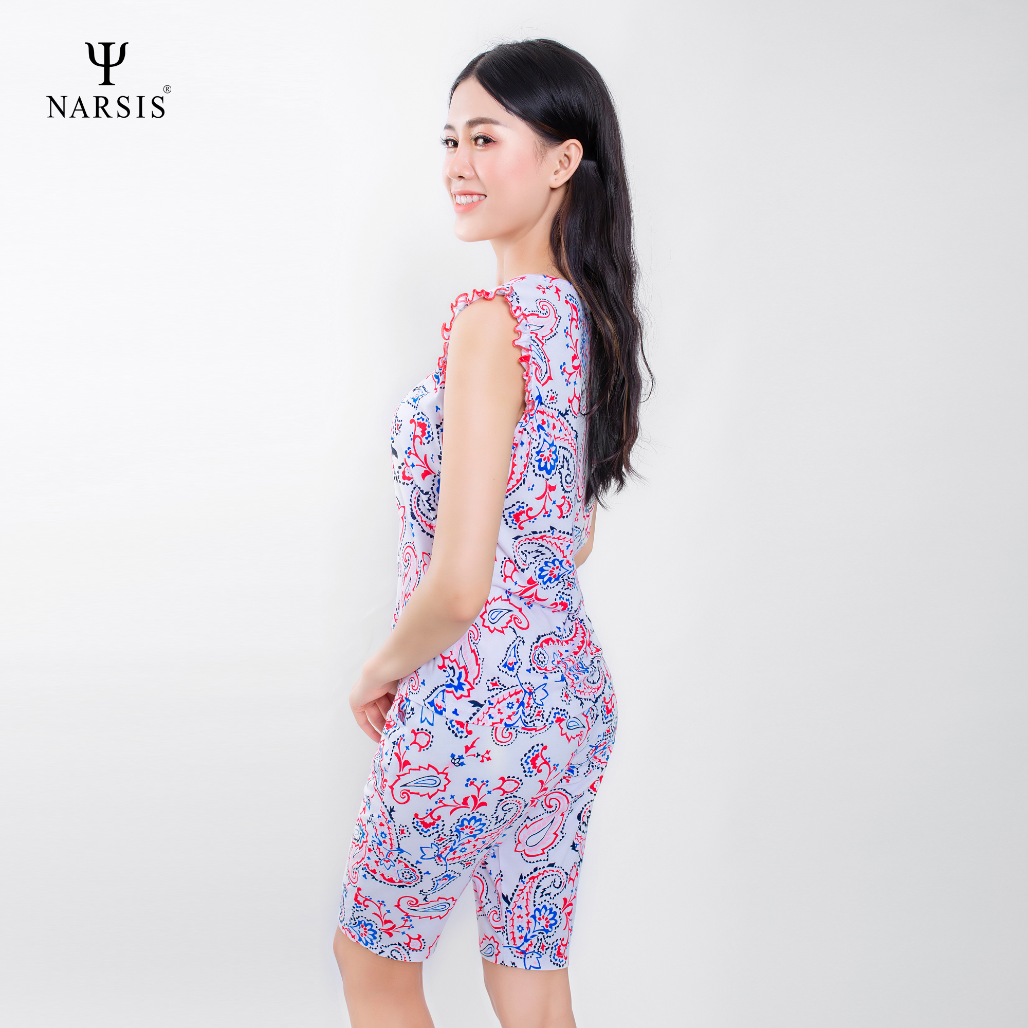 BỘ HÈ NỮ M0017 NARSIS CHẤT LIỆU THOÁNG MÁT, DỄ CHỊU, THOẢI MÁI CẢ NGÀY, DỄ VẬN ĐỘNG_thumbnail_2