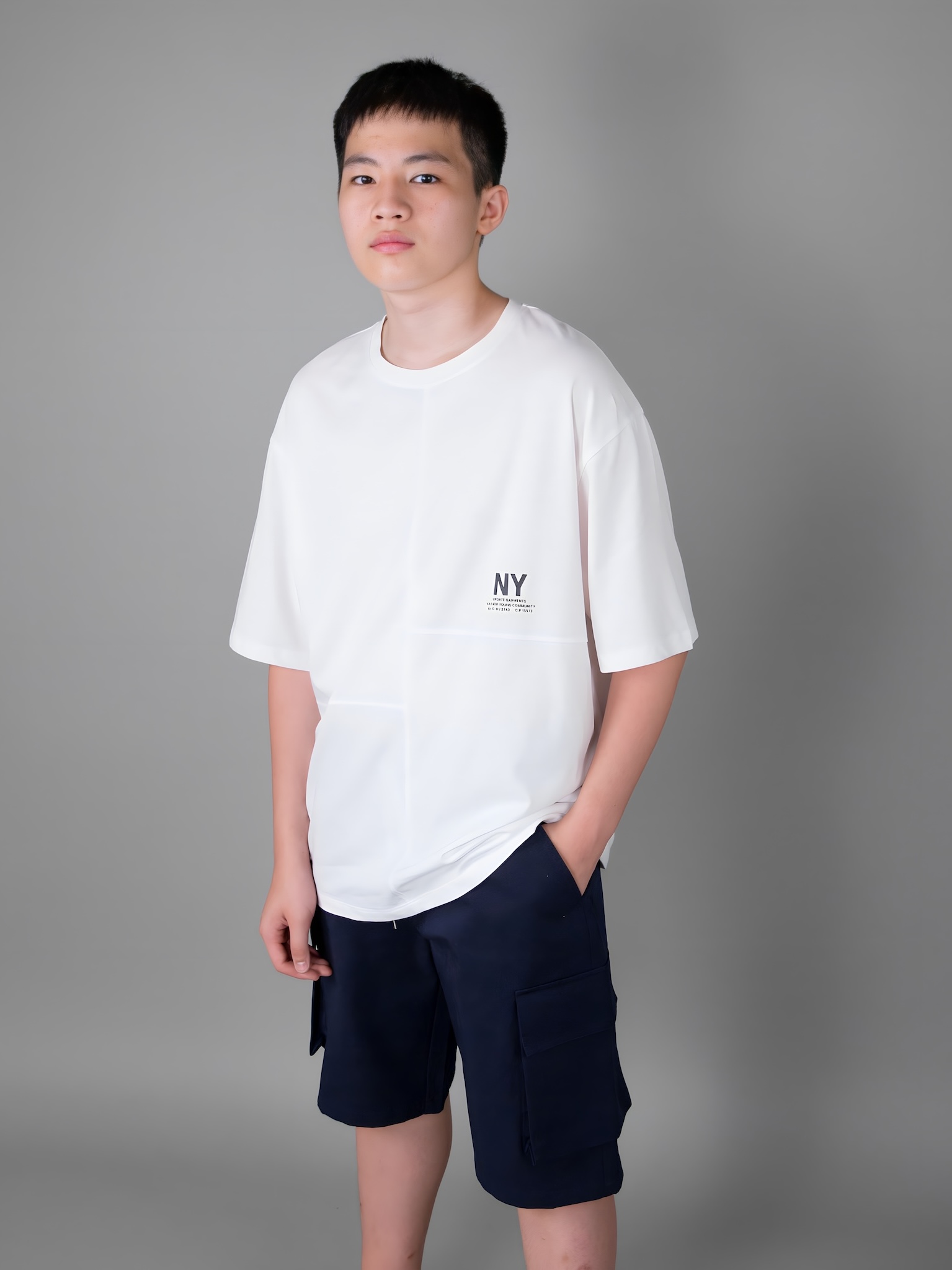 Quần short kaki màu navy túi hộp_thumbnail_4