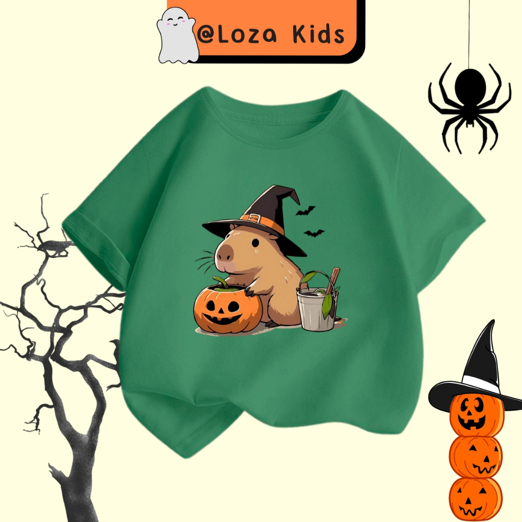Áo thun Capybara Halloween cho bé trai và bé gái - Áo phông trẻ em Loza Kids- AT2845_thumbnail_1