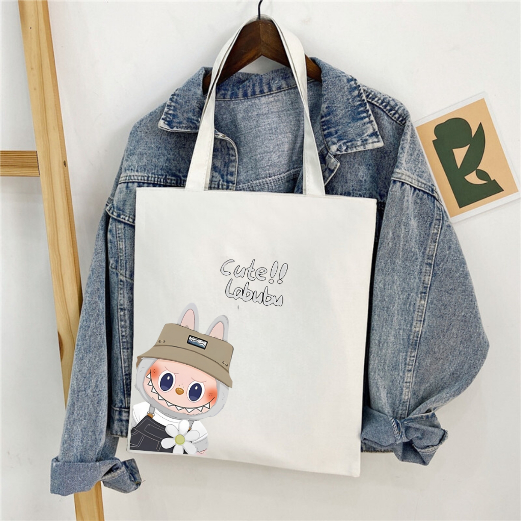 Túi tote in hình LABUBU - Túi vải canvas kích thước 33x37cm đựng vừa A4 và laptop - TOTE06_thumbnail_6