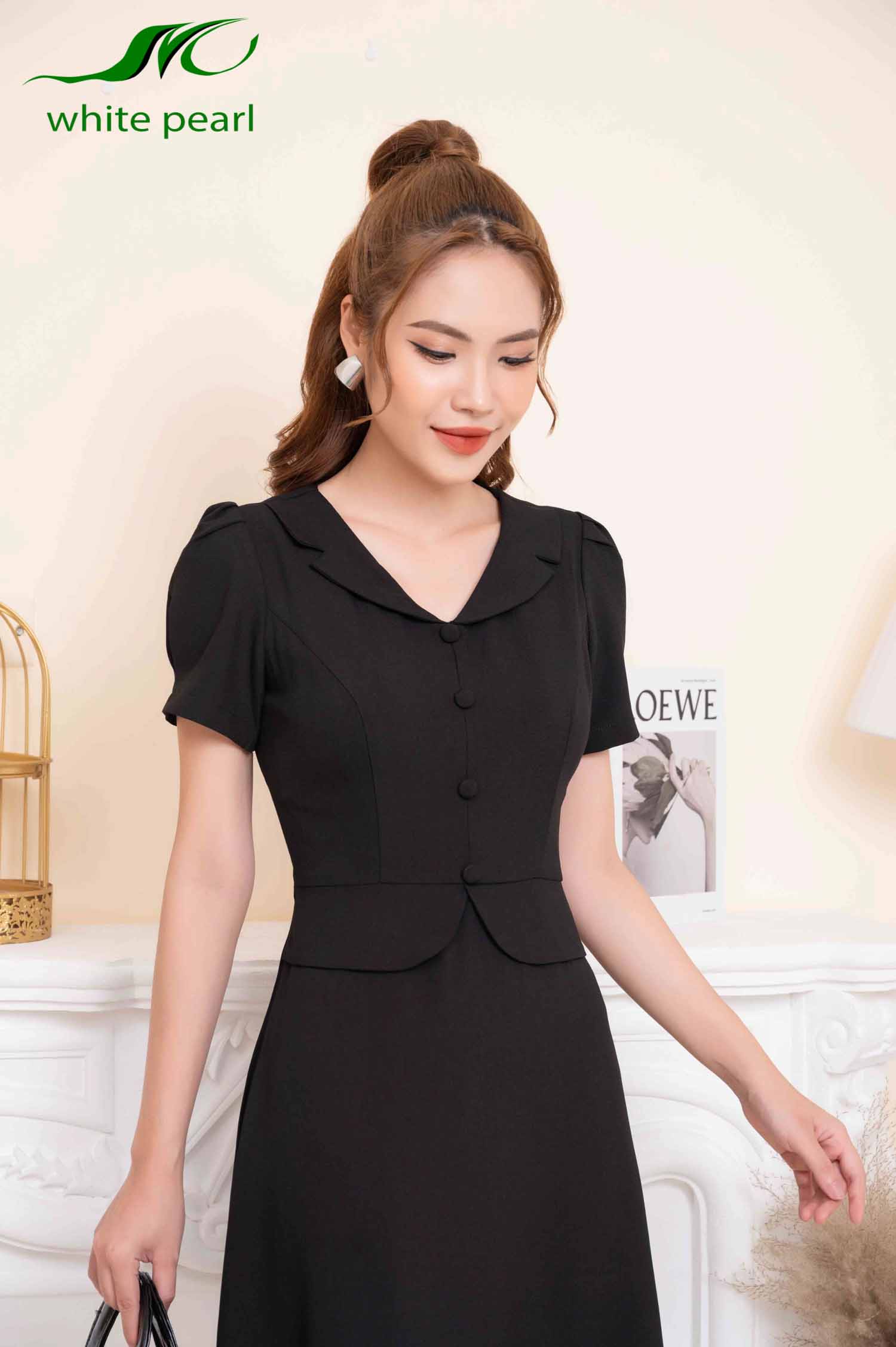 Váy ký giả vạt tròn cao cấp thời trang công sở White Pearl_thumbnail_2