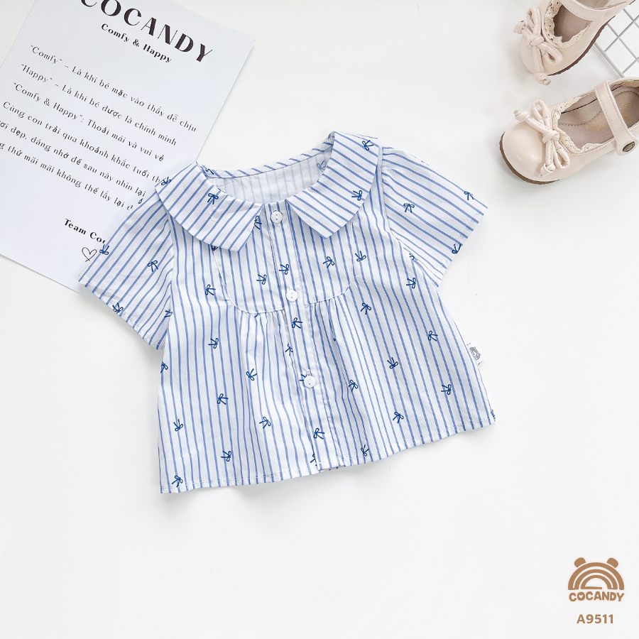 Áo cộc kẻ XANH họa tiết nơ_thumbnail_2