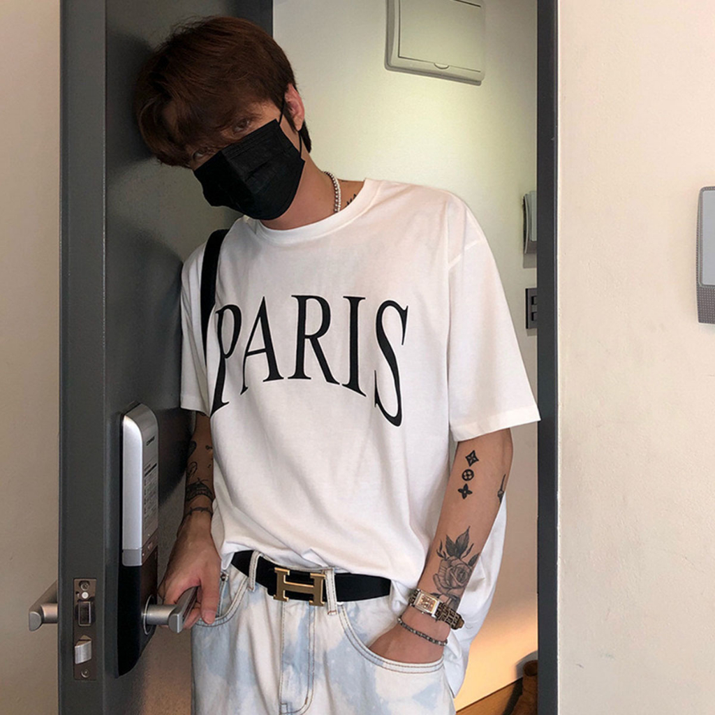 Áo thun nam form rộng ATD163 tay ngắn cổ tròn vải cotton Miucho Man in Typography_thumbnail_3