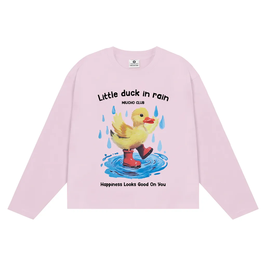 Áo thun boxy tay dài Miucho cotton co giãn 2 chiều thoáng mát cổ tròn hình Duck in mix 2655_thumbnail_11
