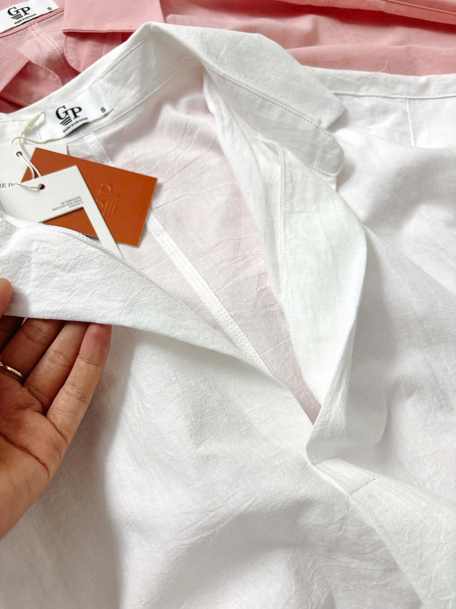 Áo somi tay dài phối kiểu ( HỒNG CAM )_thumbnail_16