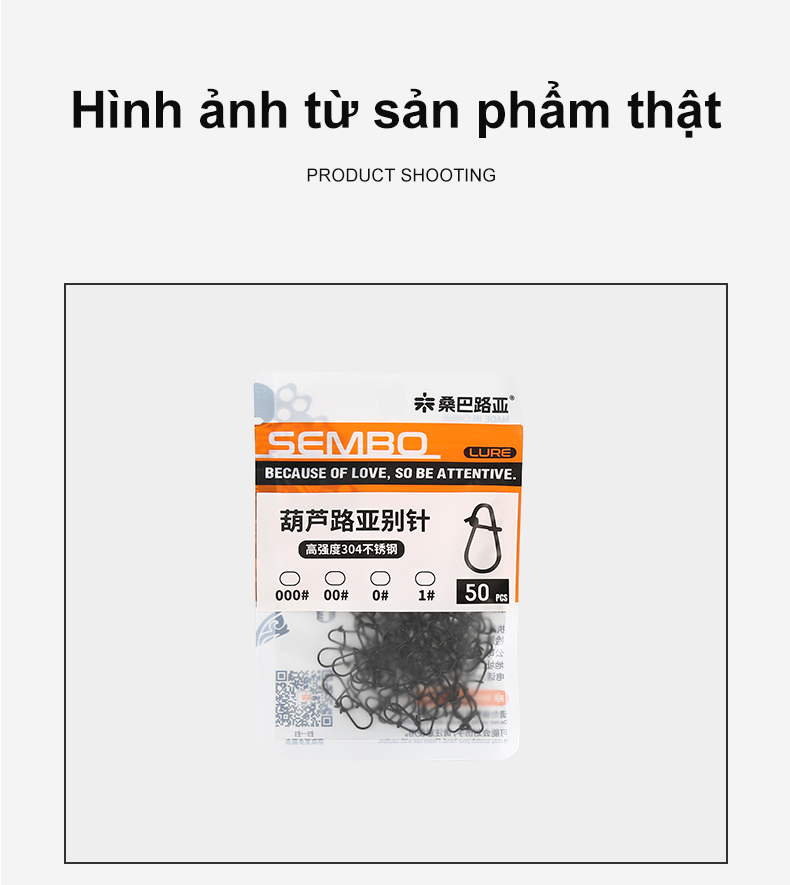 Túi 50 Chiếc Khóa Link Carbon Đen SEMBO LURE_thumbnail_2