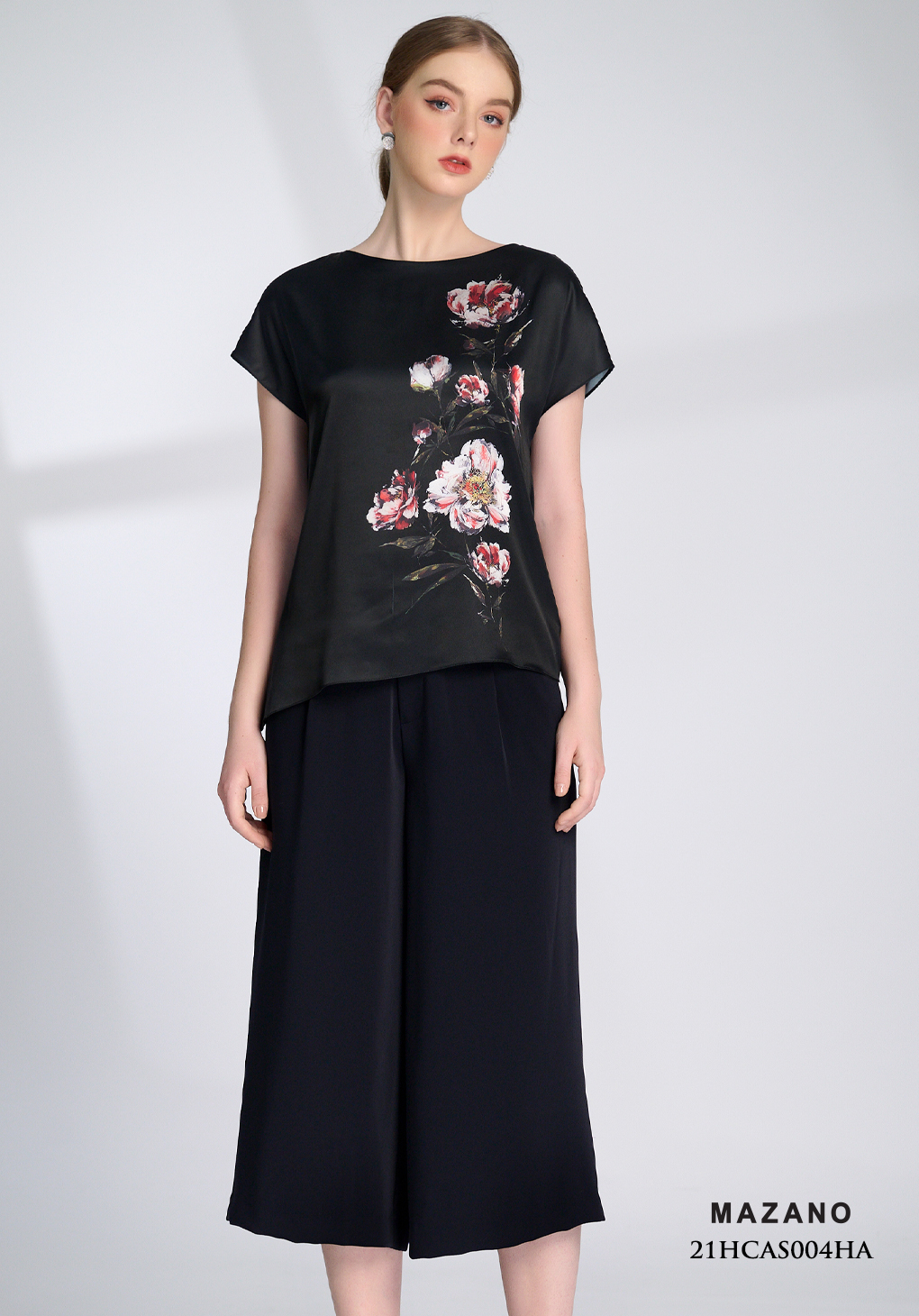 Áo lụa mullet nền đen họa tiết hoa mẫu đơn cổ điển_thumbnail_2