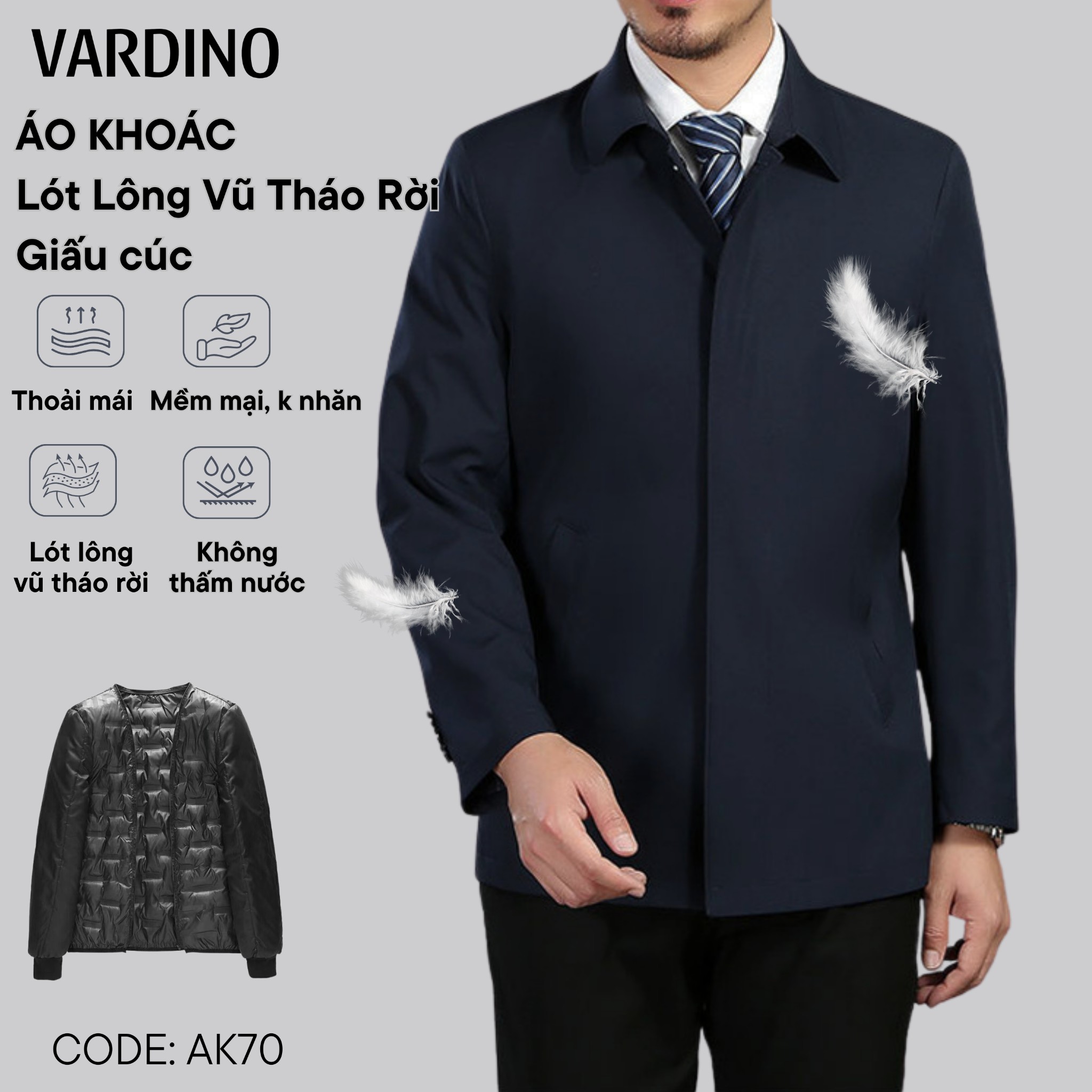 Áo khoác lông vũ tháo rời Vardino AK70_thumbnail_2