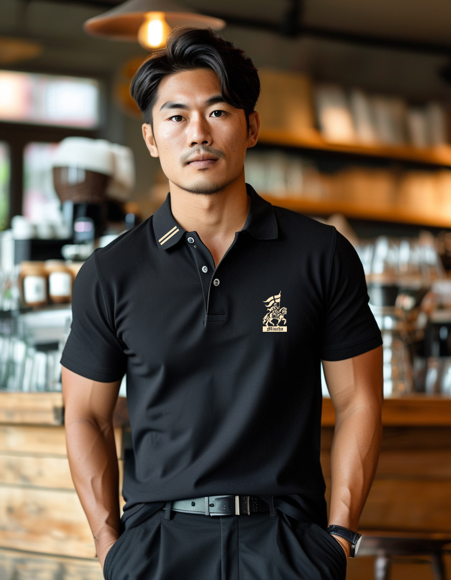 Áo polo nam form vừa regular vải cá sấu đứng form thoáng mát 1836 Miucho Iconic in basic_thumbnail_4