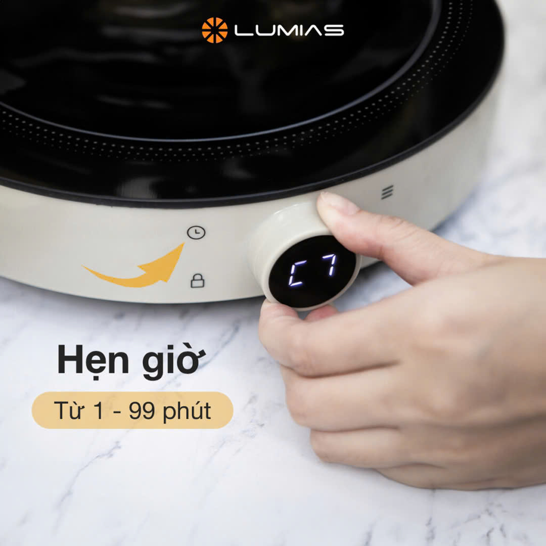 Bếp từ đơn màu be sữa LUMIAS LK24-220W_thumbnail_5