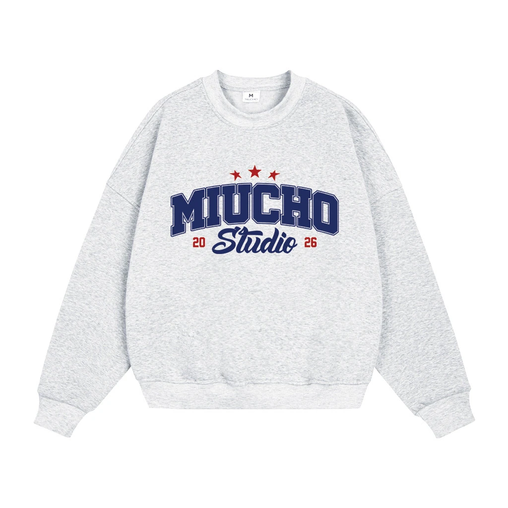 Áo Sweater boxy nam nữ Miucho nỉ 2 da thoáng mát tay dài cổ tròn basic 2952_thumbnail_0