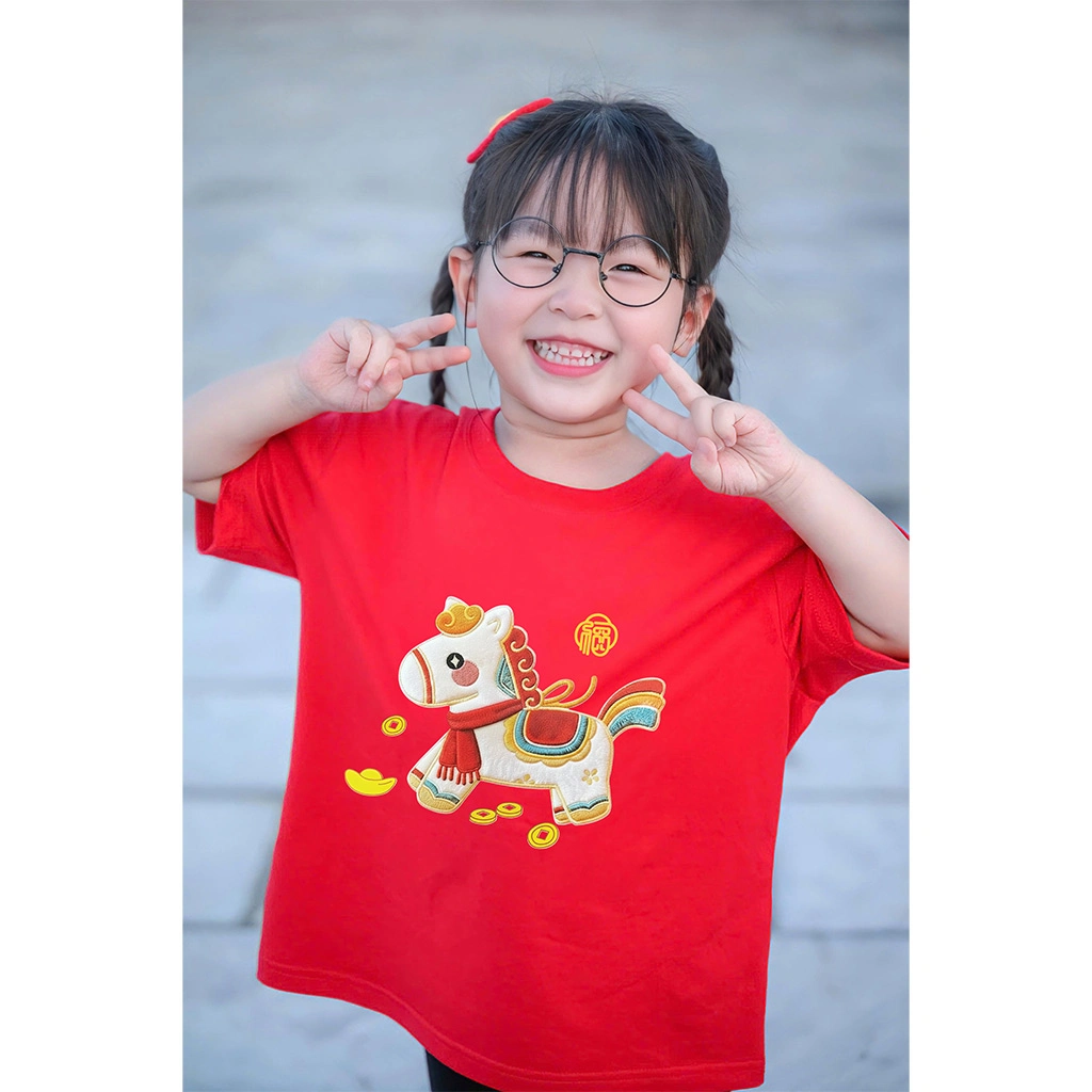 Áo thun bé và gia đình Kado vải thoáng mát thấm hút tốt Ngựa Kỳ Lân 2963_thumbnail_3