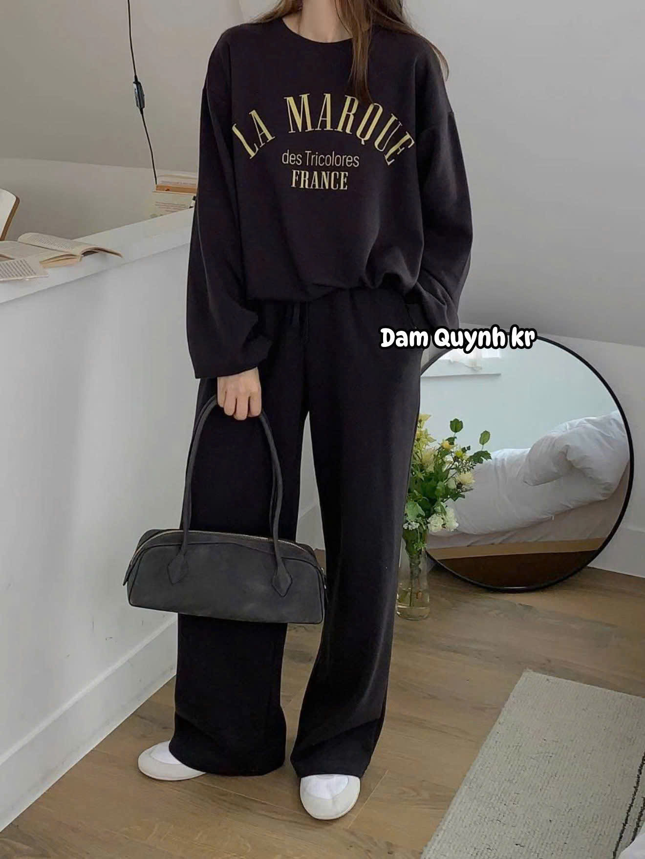 Set áo + quần dài nỉ ( ĐEN )_thumbnail_3