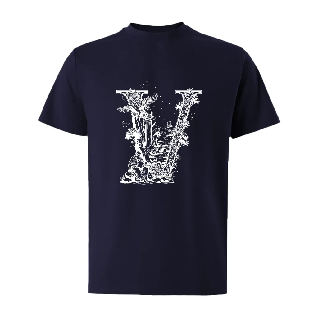 Áo thun nam form rộng Miucho Iconic cotton thoáng mát dày dặn chữ V nghệ thuật nhiều màu 2767_thumbnail_13